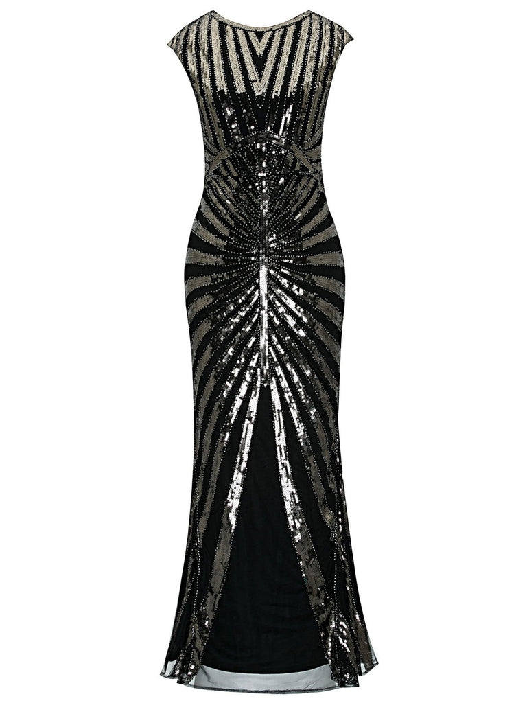 1920ER PAILLETTEN ART DECO MAXIKLEID