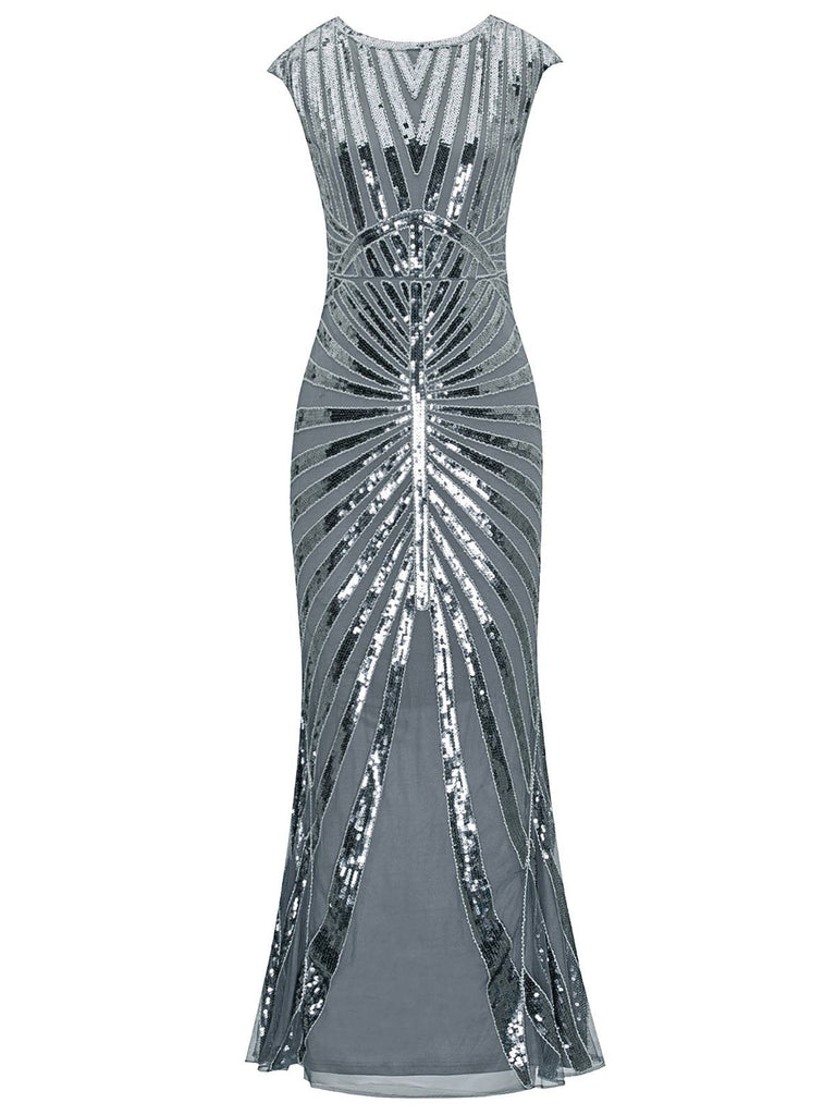 1920ER PAILLETTEN ART DECO MAXIKLEID