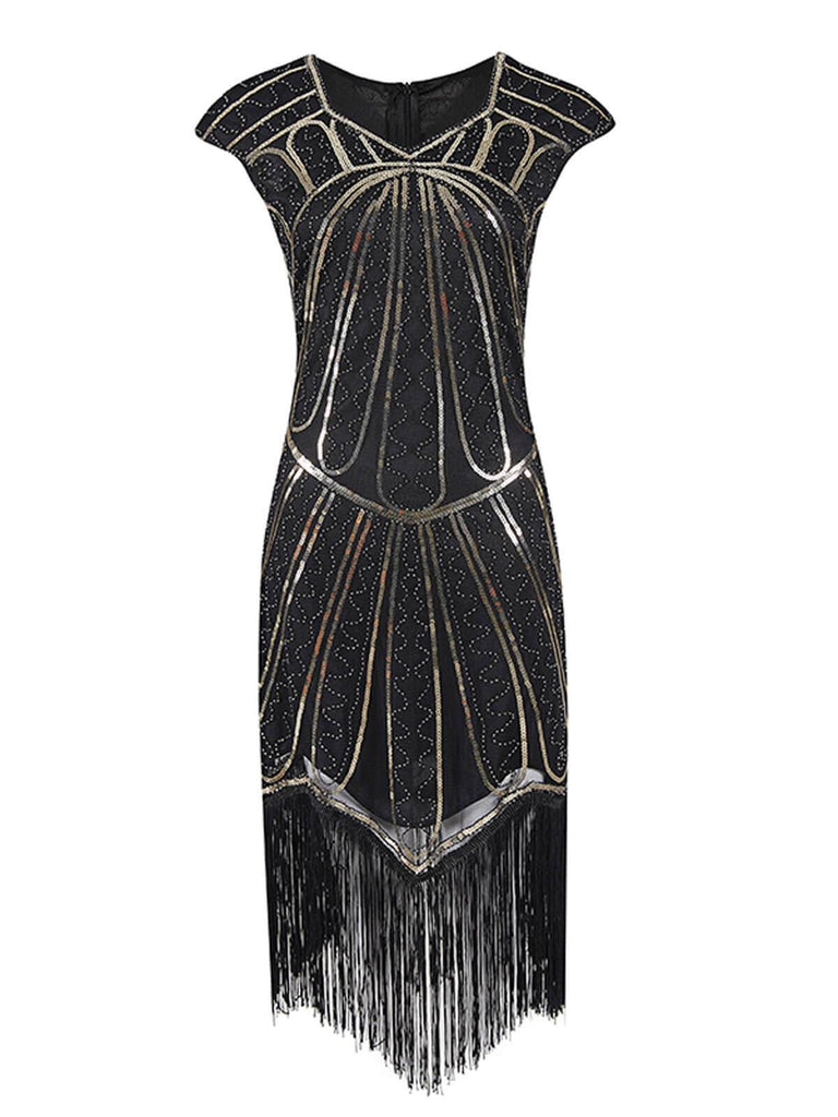 1920ER PAILLETTEN FRANSEN FLAPPER KLEID