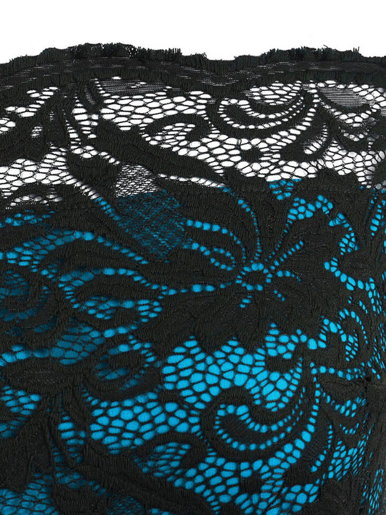 1950ER SCHULTERFREI SPITZE SWING BLUMEN KLEID