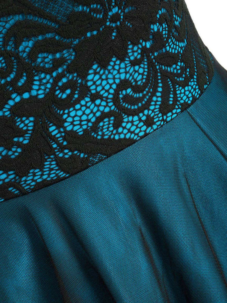 1950ER SCHULTERFREI SPITZE SWING BLUMEN KLEID