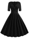 Schwarz 1950ER HOHE TAILLE V-AUSSCHNITT SWING KLEID