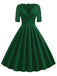 Schwarz 1950ER HOHE TAILLE V-AUSSCHNITT SWING KLEID