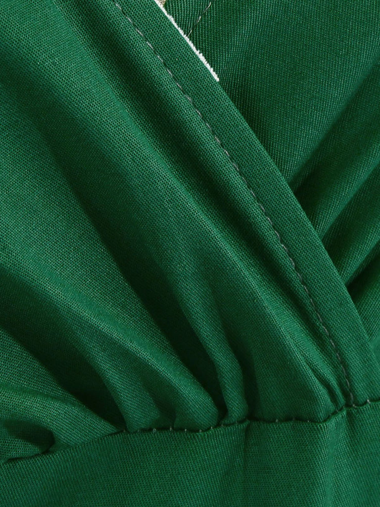 Schwarz 1950ER HOHE TAILLE V-AUSSCHNITT SWING KLEID