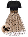 1950ER PATCHWORK KURZARM DOT SWING KLEID