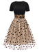 1950ER PATCHWORK KURZARM DOT SWING KLEID