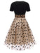 1950ER PATCHWORK KURZARM DOT SWING KLEID