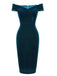 Dunkelgrün VINTAGE SCHULTERFREI PENCIL KLEID