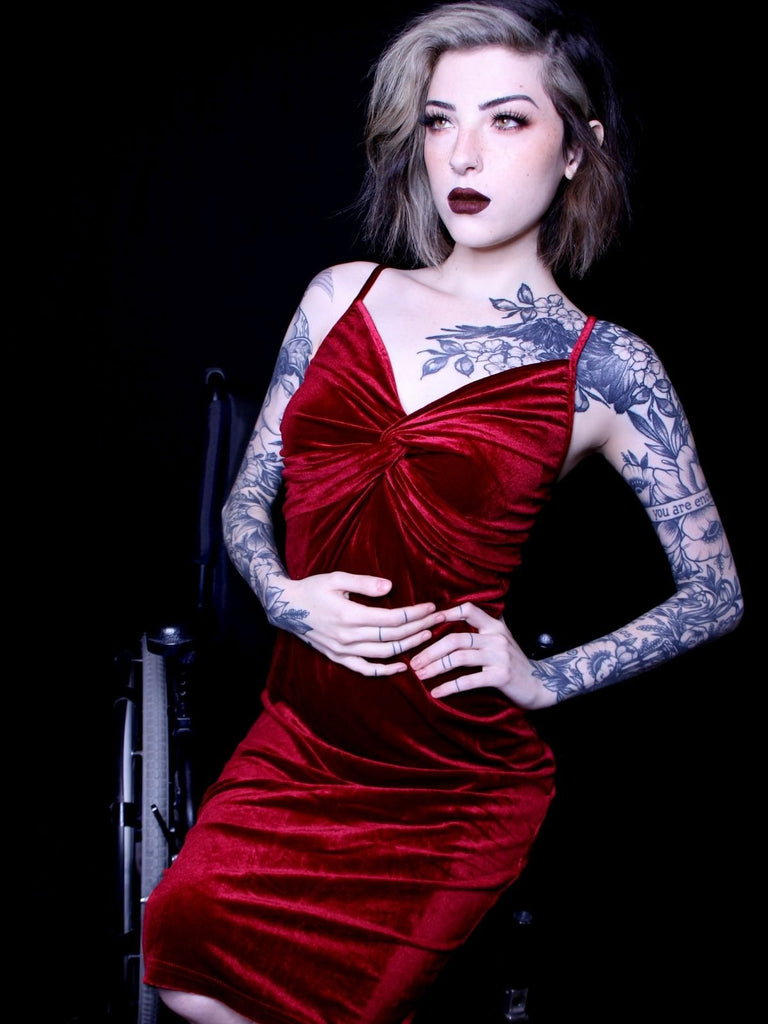 2PCS Weinrot 1960er Samt Lange Ärmel Bleistift Kleid