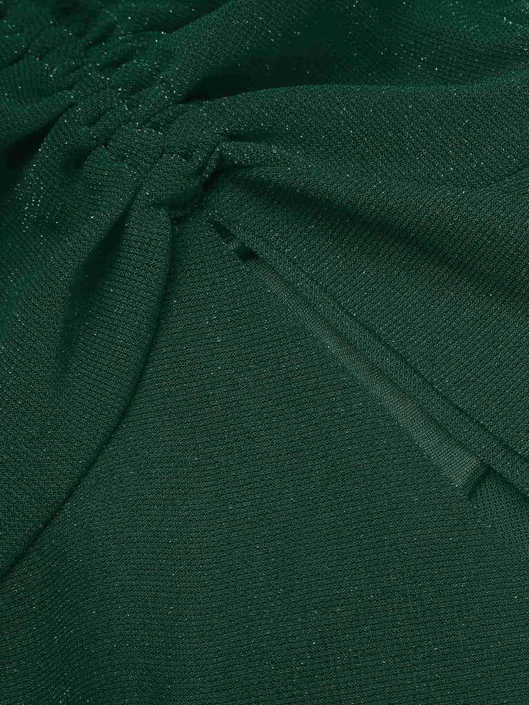 Gelb 1930er Rüsche Schnürschuh Fischschwanz Kleid