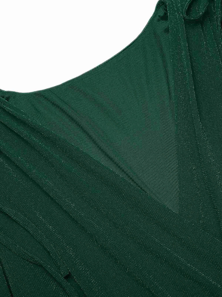 Gelb 1930er Rüsche Schnürschuh Fischschwanz Kleid