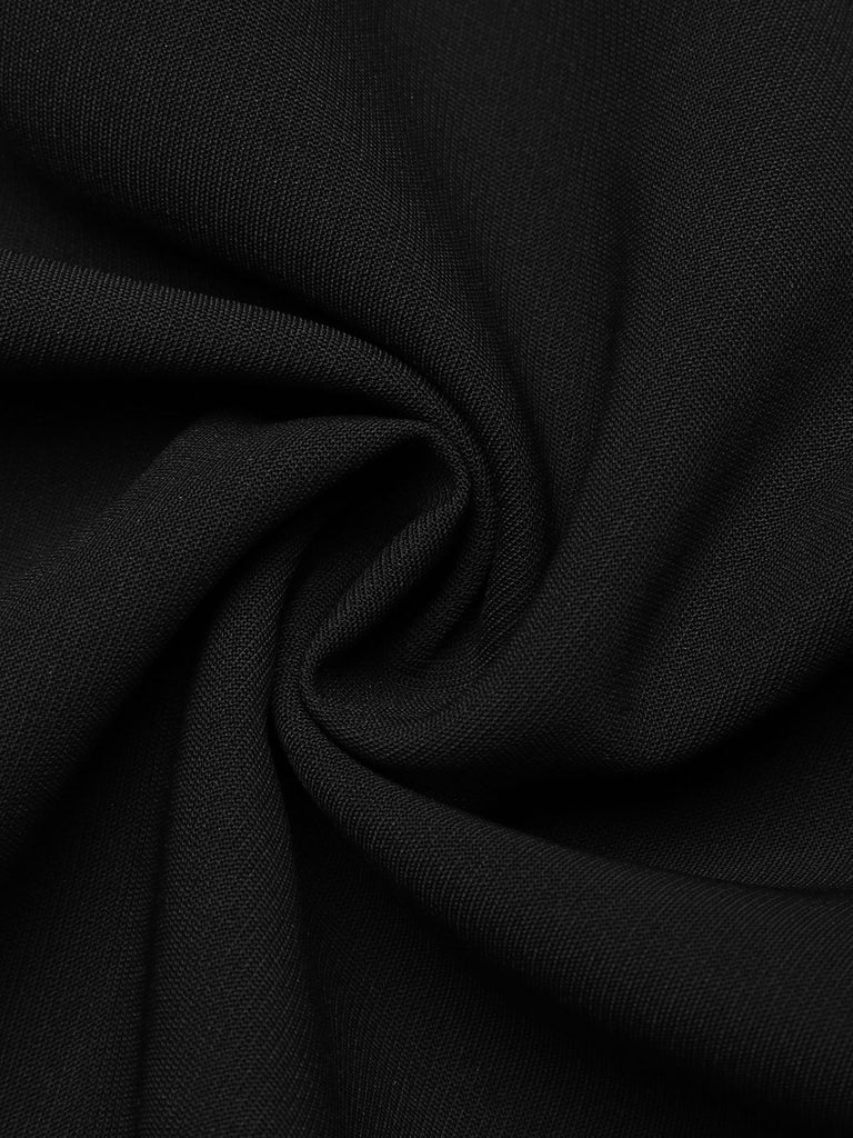 Schwarz 1960er Schmetterling Rückenfrei Bleistift Kleid