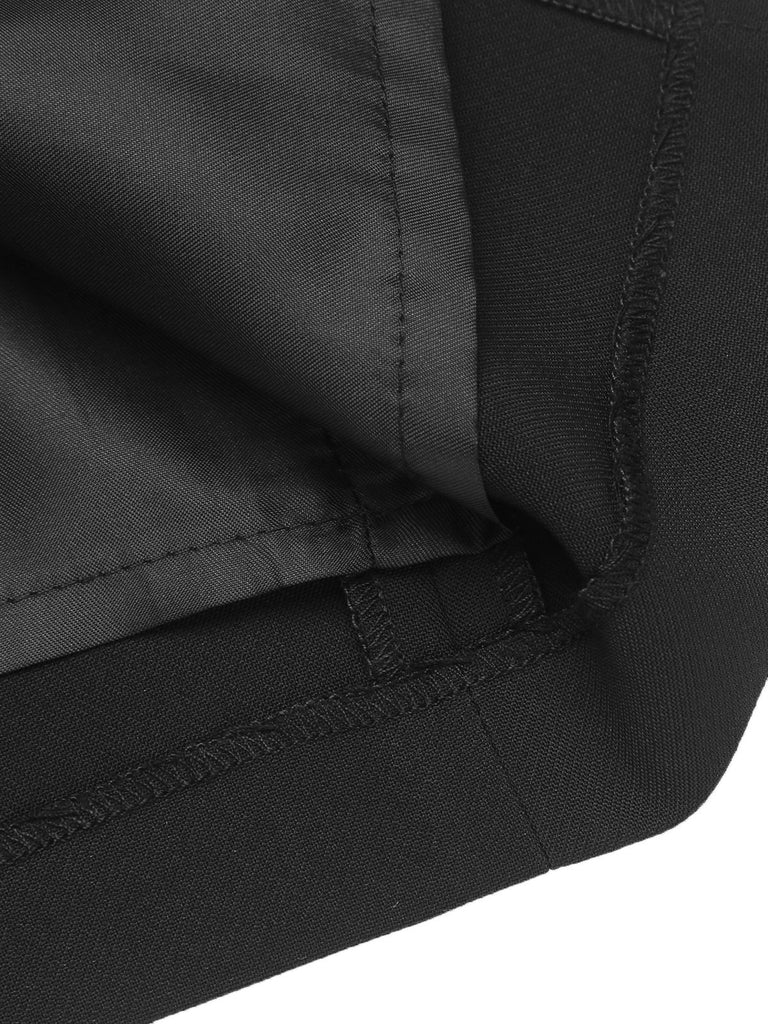 Schwarz 1960er Schmetterling Rückenfrei Bleistift Kleid