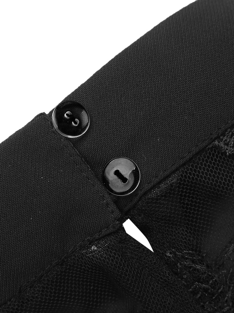 Schwarz 1960er Schmetterling Rückenfrei Bleistift Kleid