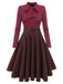 Dunkelgrün 1950ER DUNKELGRÜNES KARIERTES STRICKKLEID