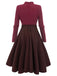 Dunkelgrün 1950ER DUNKELGRÜNES KARIERTES STRICKKLEID