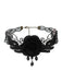 Rote Rose Gothic 3D Rose & Stickerei Spitze Choker Halskette