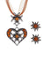 Oktoberfest Strassstein Edelweiß Herz Schleife Halskette & Ohrring Set