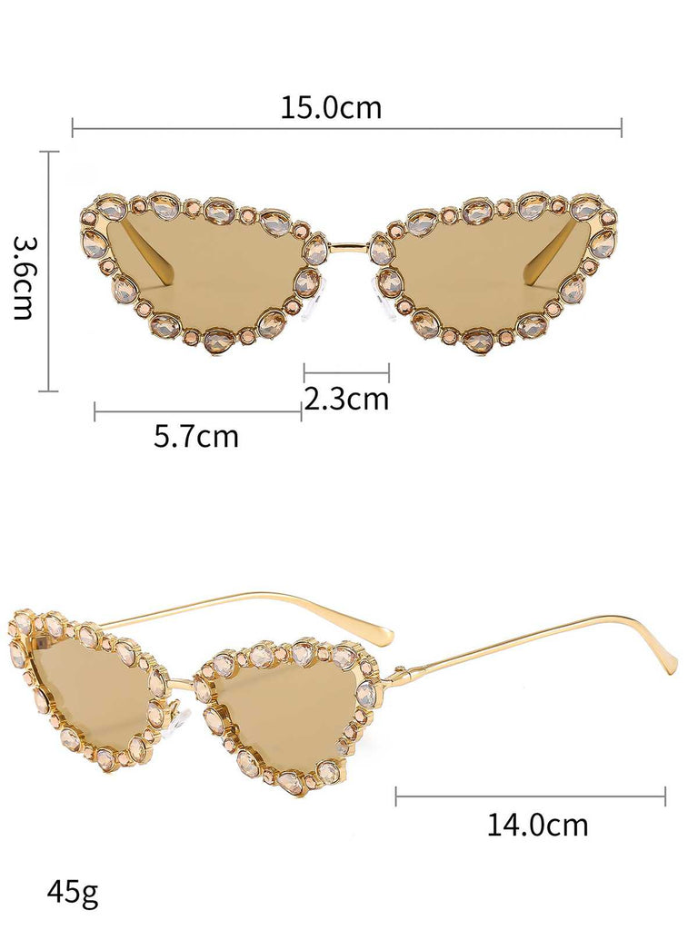 Vintage Diamant Katzenauge Sonnenbrille
