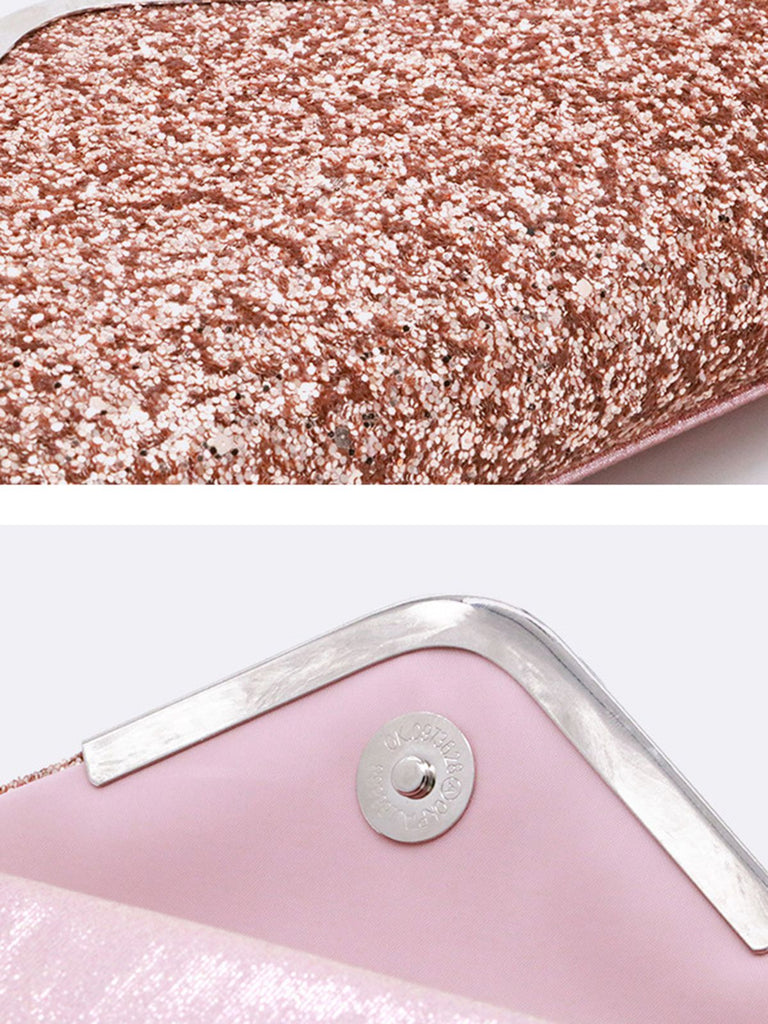 Retro Pailletten Leder Abendtasche