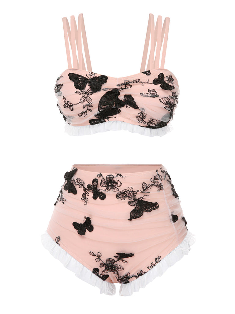 SPITZEN-ERDBEER-CAMI-TANKINI-SET