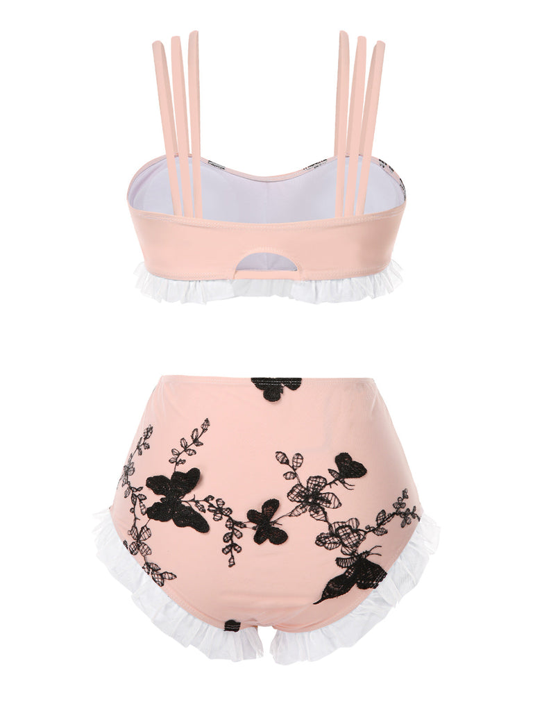 SPITZEN-ERDBEER-CAMI-TANKINI-SET