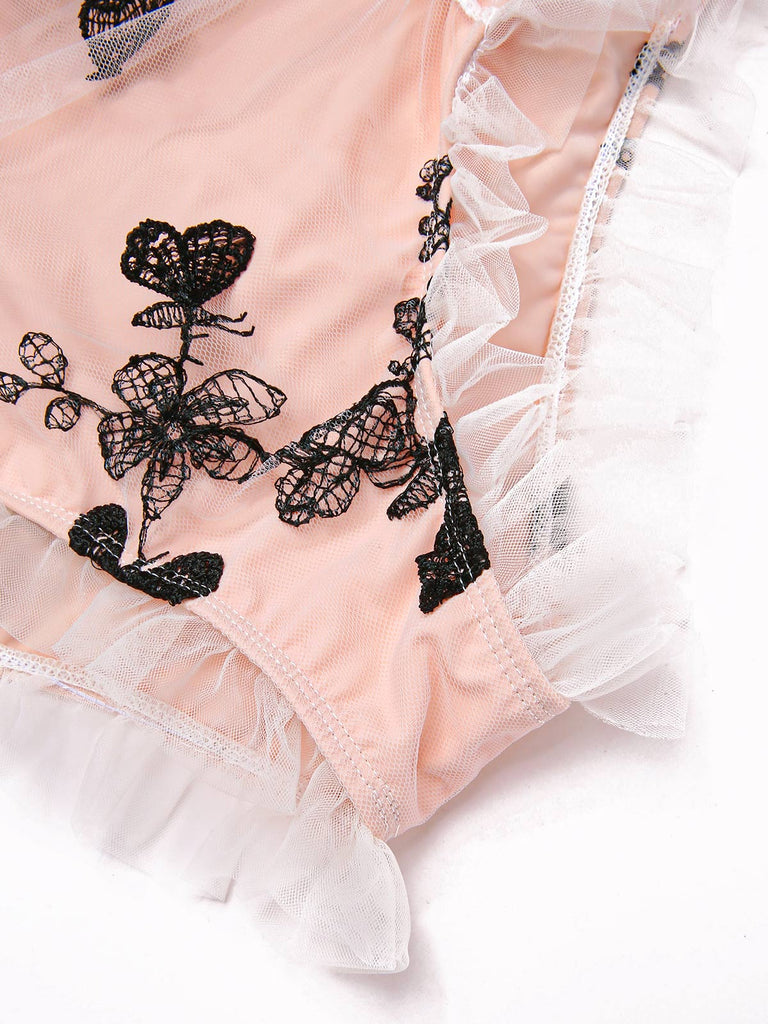 SPITZEN-ERDBEER-CAMI-TANKINI-SET