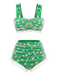GRÜNER SOMMER BADEANZUG MIT DAISY-RIEMEN
