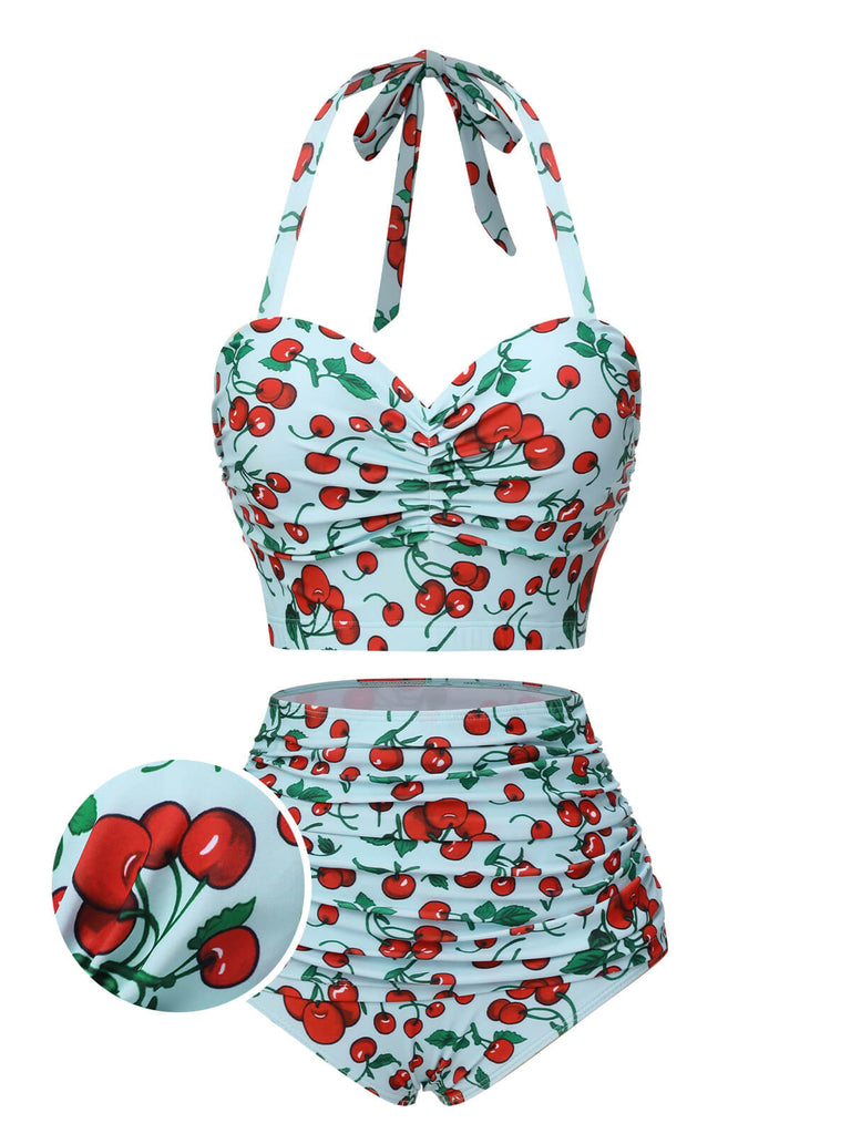 GRÜN CHERRY HALFTER BADEANZUG