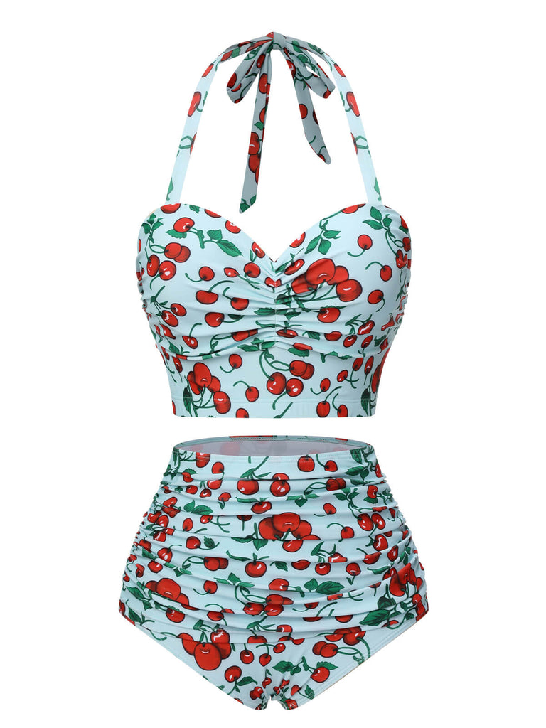 GRÜN CHERRY HALFTER BADEANZUG