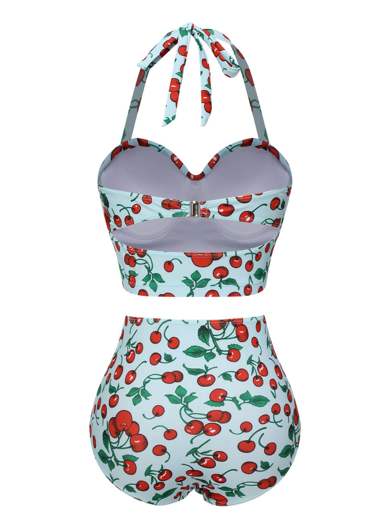 GRÜN CHERRY HALFTER BADEANZUG