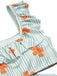 Hellgrün 1950er Blumen Streifen Rüsche Badeanzug