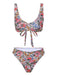 1940er Hippie Blumen Breit Gurt Badeanzug