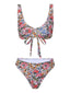 1940er Hippie Blumen Breit Gurt Badeanzug