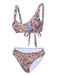 1940er Hippie Blumen Breit Gurt Badeanzug