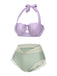 Gelb 1970er Meerjungfrau Hülse Halter Bikini Set
