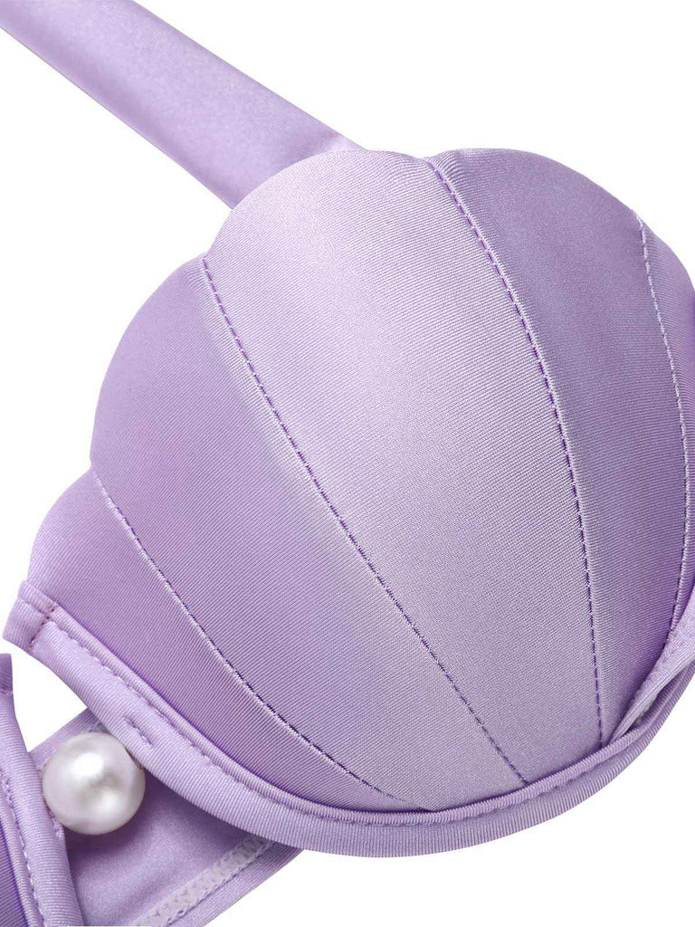 Gelb 1970er Meerjungfrau Hülse Halter Bikini Set