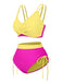 1940er Kreuzen Hohe Taille Seitliche Bindungen Bikini