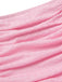 Rosa 1950er Spaghetti Träger Rüschen Solide Badeanzug