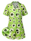 Grün 1970er Halloween Augapfel Revers Pyjama Set
