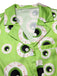 Grün 1970er Halloween Augapfel Revers Pyjama Set