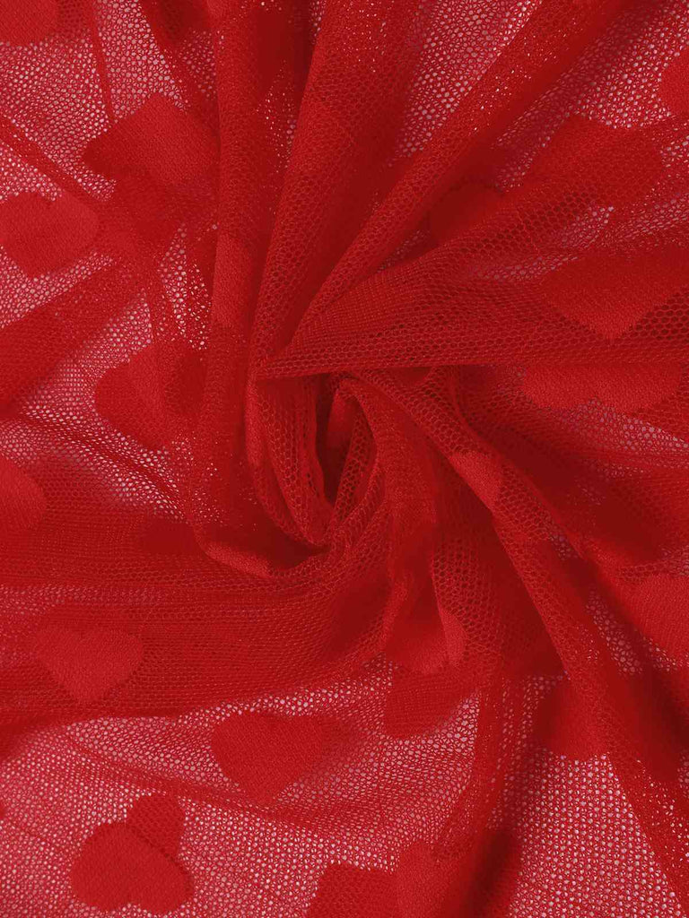 1930er Herz Dot Spitze Spaghettiträger Nachthemd