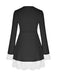 1960er V-Ausschnitt Lagen Rüschenmanschetten Kleid