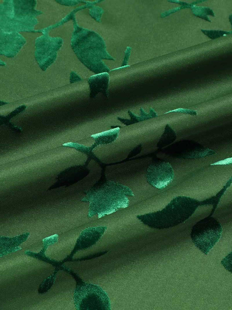 Grün 1930er Vintage Blumen Vintage Kleid