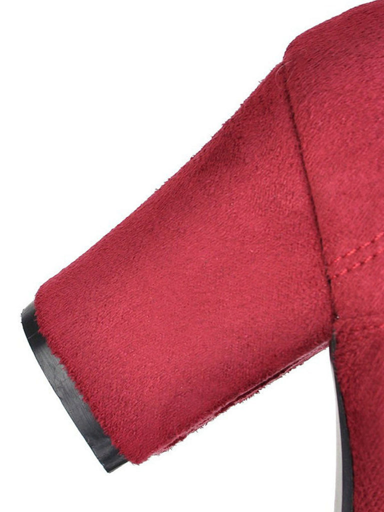 Retro Solide Schnürschuh Dicker Absatz Schuhe