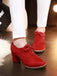 Retro Solide Schnürschuh Dicker Absatz Schuhe