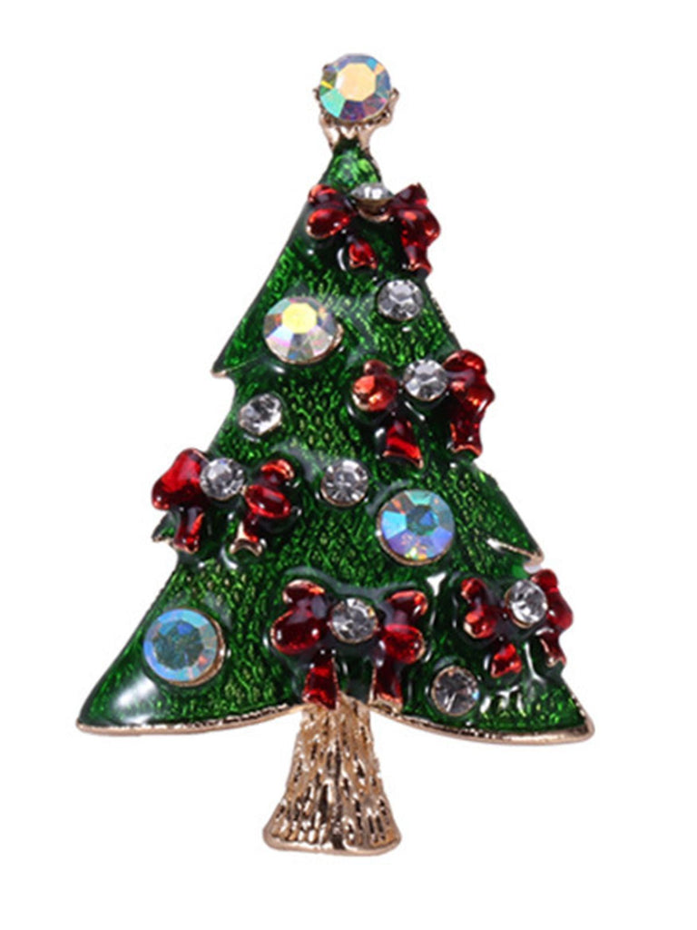 RETRO WEIHNACHTSBÄUME STRASS BROSCHE