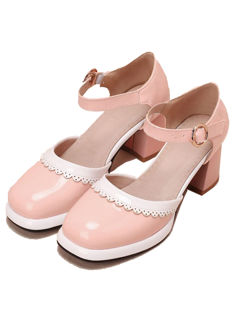 Schwarz RETRO KNÖCHELRIEMEN HIGH HEELS SCHUHE