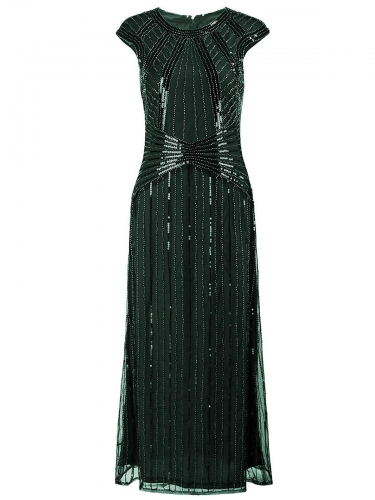 SCHWARZ 1920ER PARTY PAILLETTEN VINTAGE KLEID
