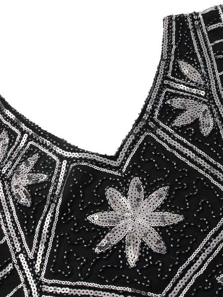 SCHWARZ 1920ER PAILLETTEN FLAPPER KLEID